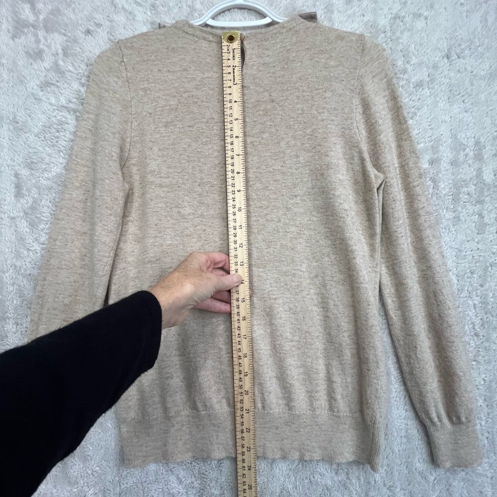 J. Crew Merino Wool Peter Pan Embellished Collar Sweater Sz XS Rhinestones - Picture 10 of 16